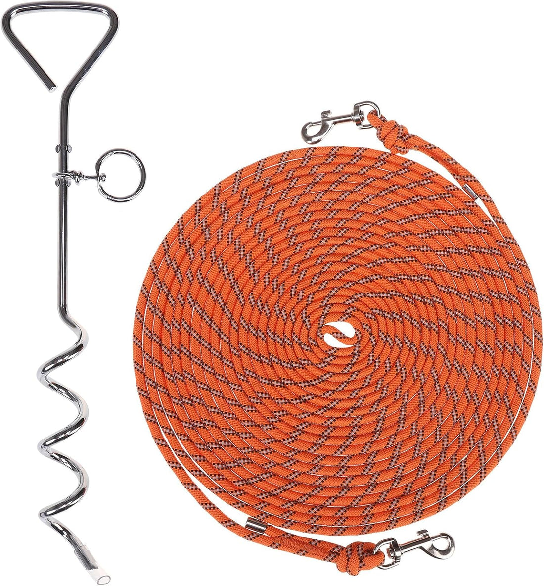PUPTECK Reflective Long Cat Leash Pet Tie Out Spiral Stake