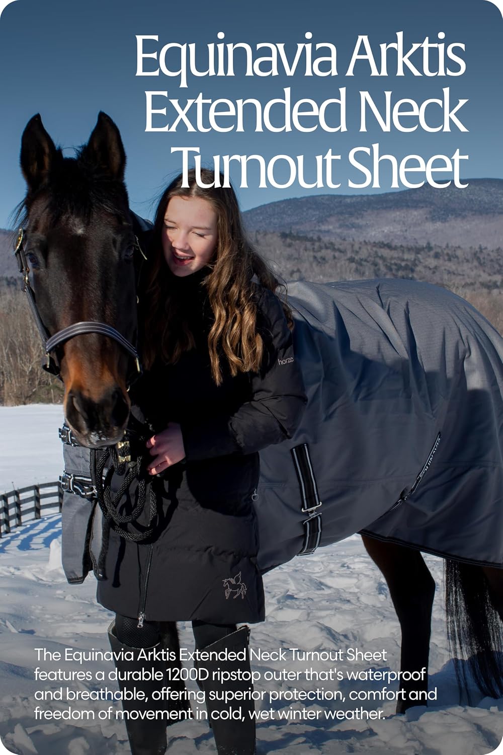Equinavia Arktis Extended Neck Turnout Sheet - Charcoal Gray - 81 in