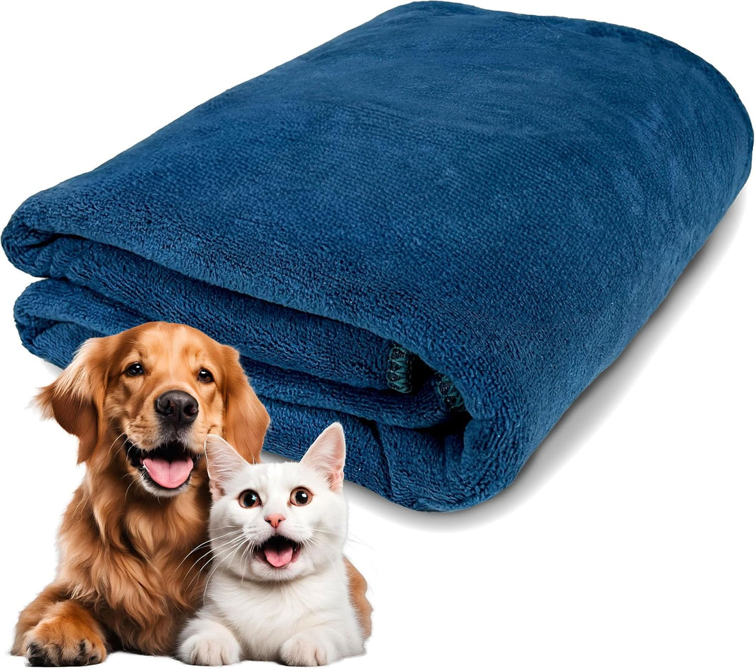 Extra Large Dog Towel for Big Dogs, Blue, XL