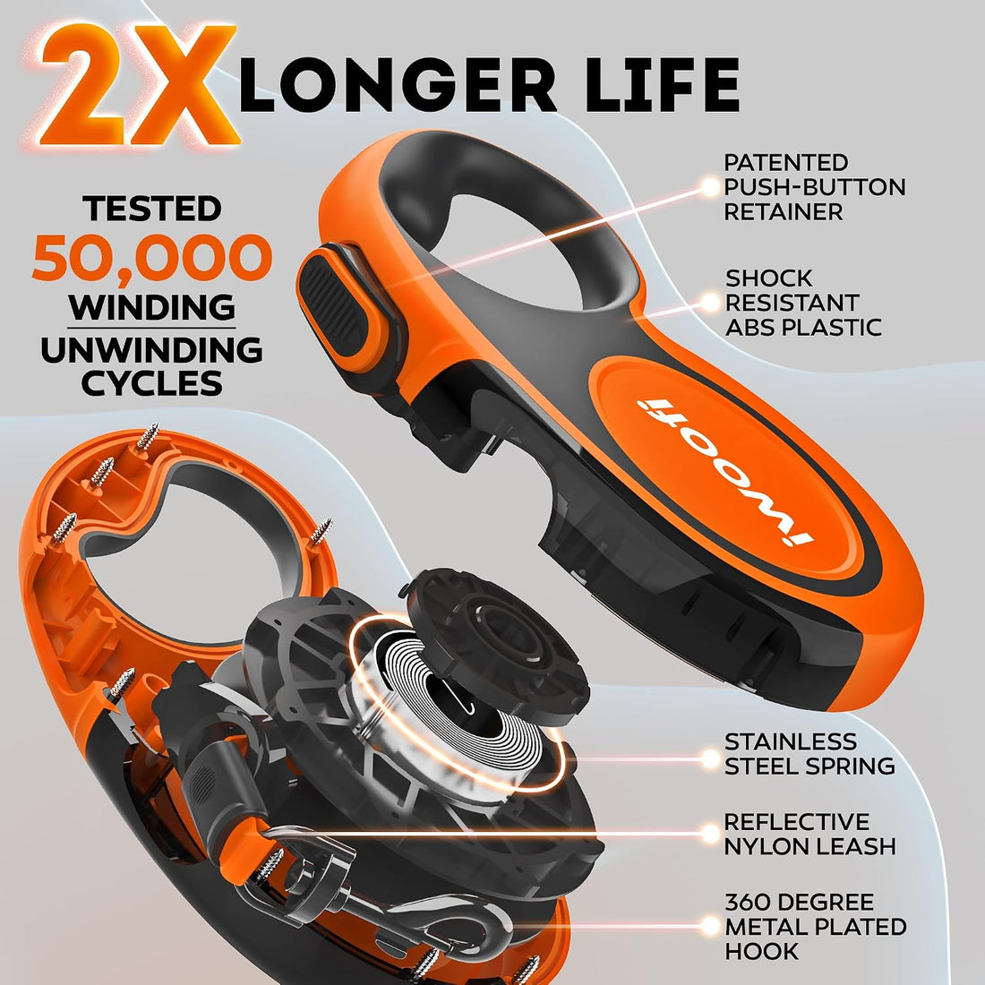 Retractable Dog Leash 16.4 ft – 360° Tangle-Free Design