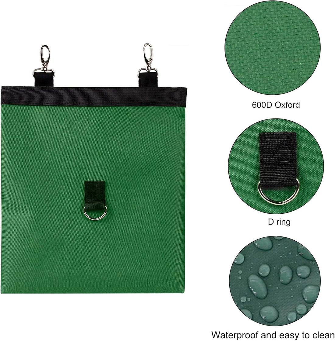 Rabbit Hay Feeder Bag Hanging Hay Rack (Black, 2 Windows)