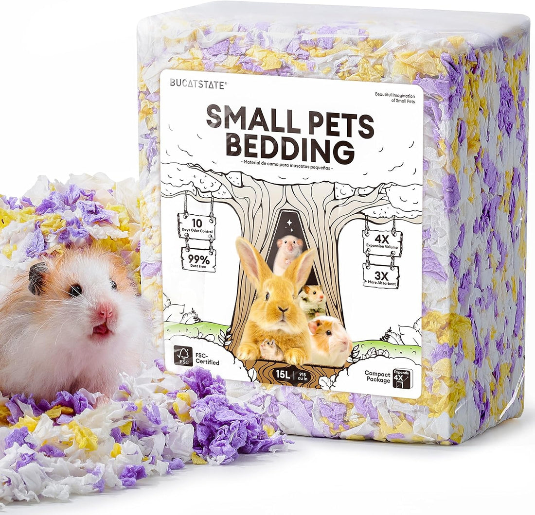 BUCATSTATE Hamster Bedding 15L, 99% Dust-Free Paper Bedding