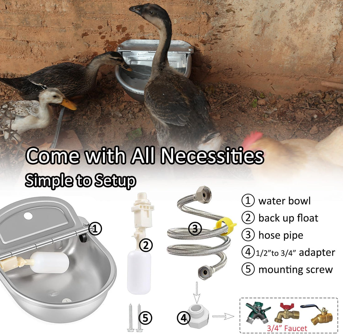 Automatic Water Dispenser Dog Water Bowl 304 Stainless Large Pet