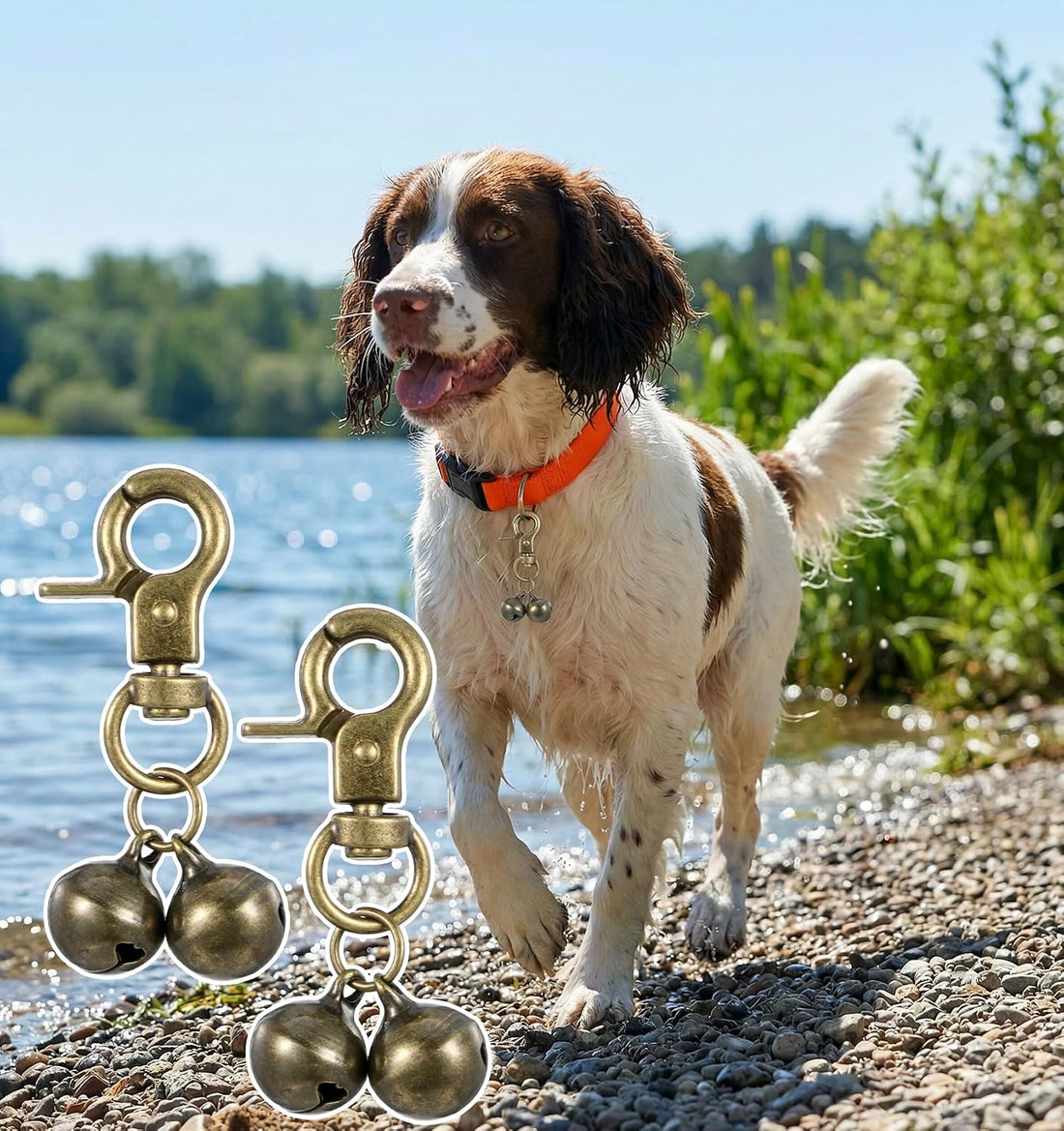 2Pcs Bells for Dog Collars, Small Bell for Dog Collar with Snap Clips
