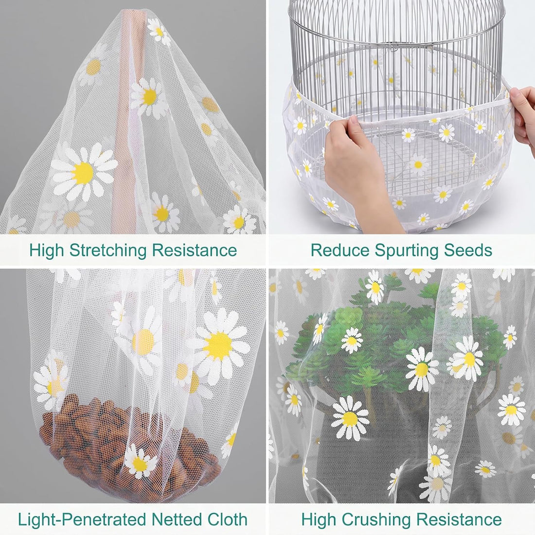 2pcs Bird Cage Net, Bird Cage Netting Seed Catcher