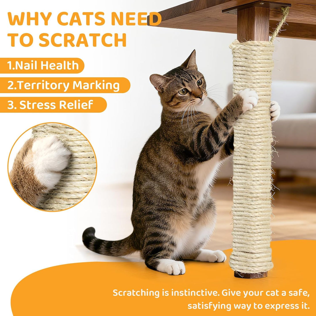 White Sisal Rope for Cat Tree and Scratching Post 5mm 1/5 Inch