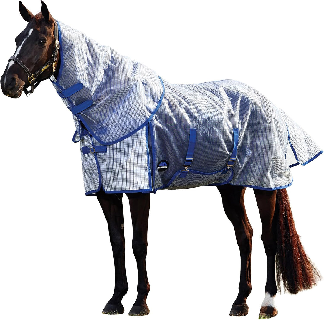WeatherBeeta ComFiTec Ripshield Fly Sheet Detach-A-Neck, White/Cobalt