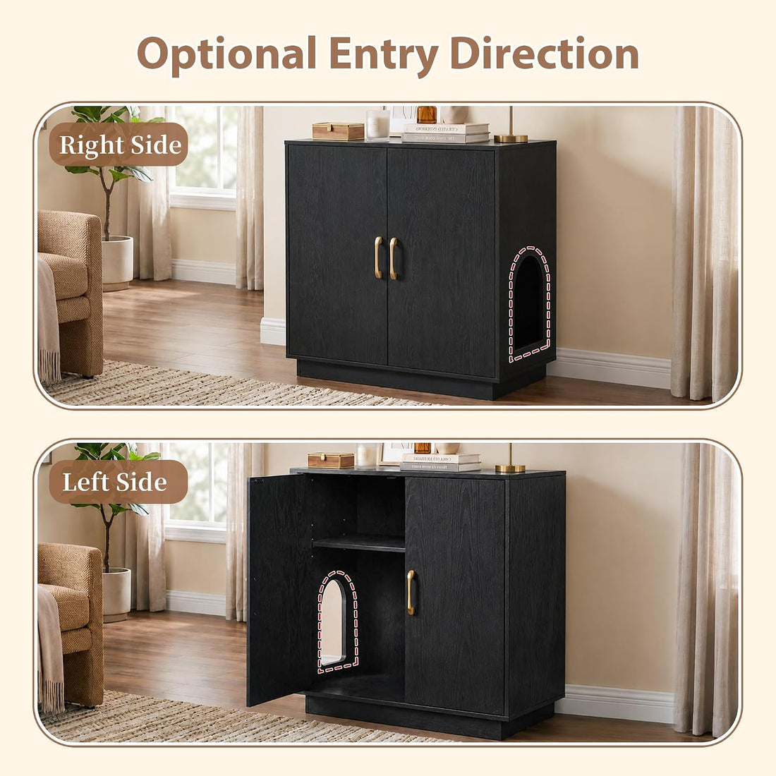 Gitelsnour 30.9'' Litter Box Enclosure Furniture- Hidden Storage