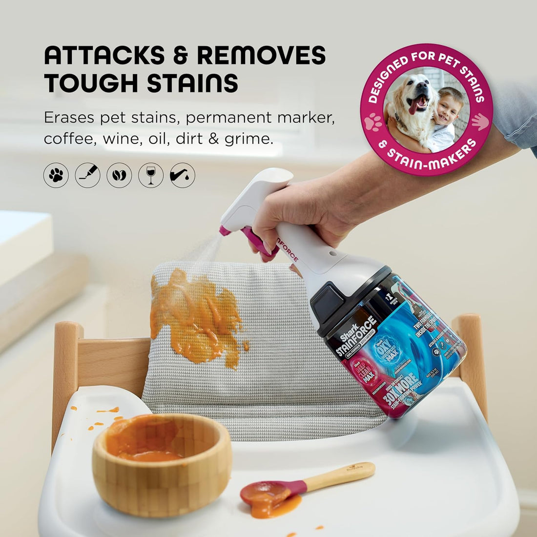 Shark StainForce 2-Pack Refill Cartridge, Stain & Odor Remover