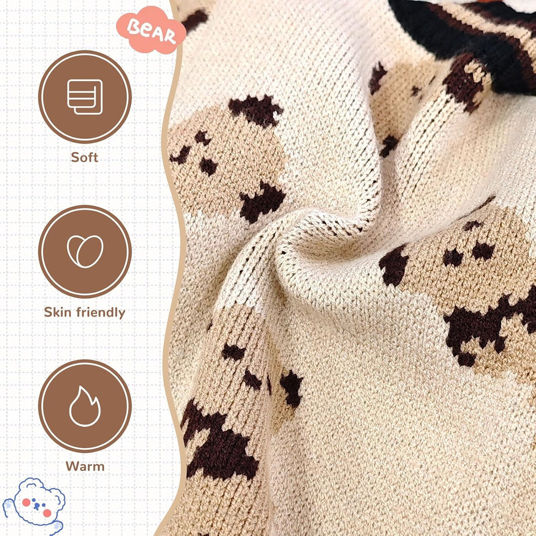 ABRRLO Small Dog Sweaters Cardigans Clothes for Small Medium Dogs Boy