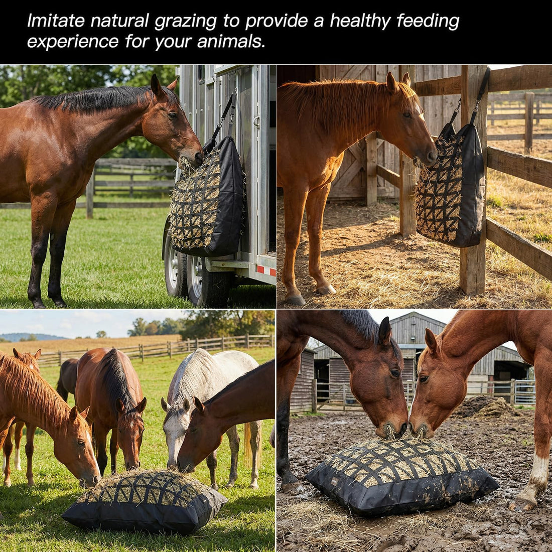 Hay Bag for Horses,Ultra-Slow Feed Hay Bag for Ground Feeding