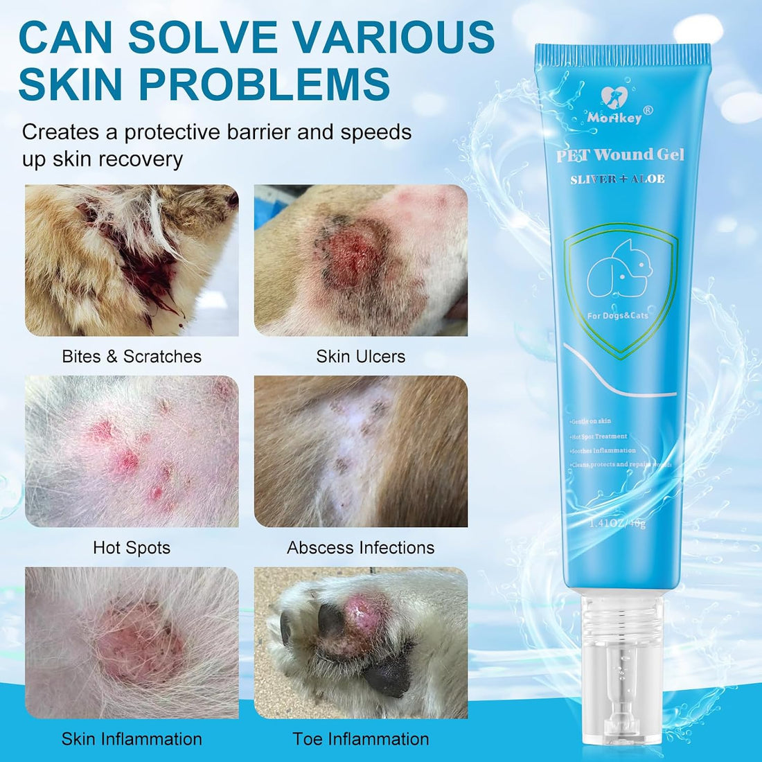 Pet Dog Wound Care Hydro Gel, Hot Spot Gel