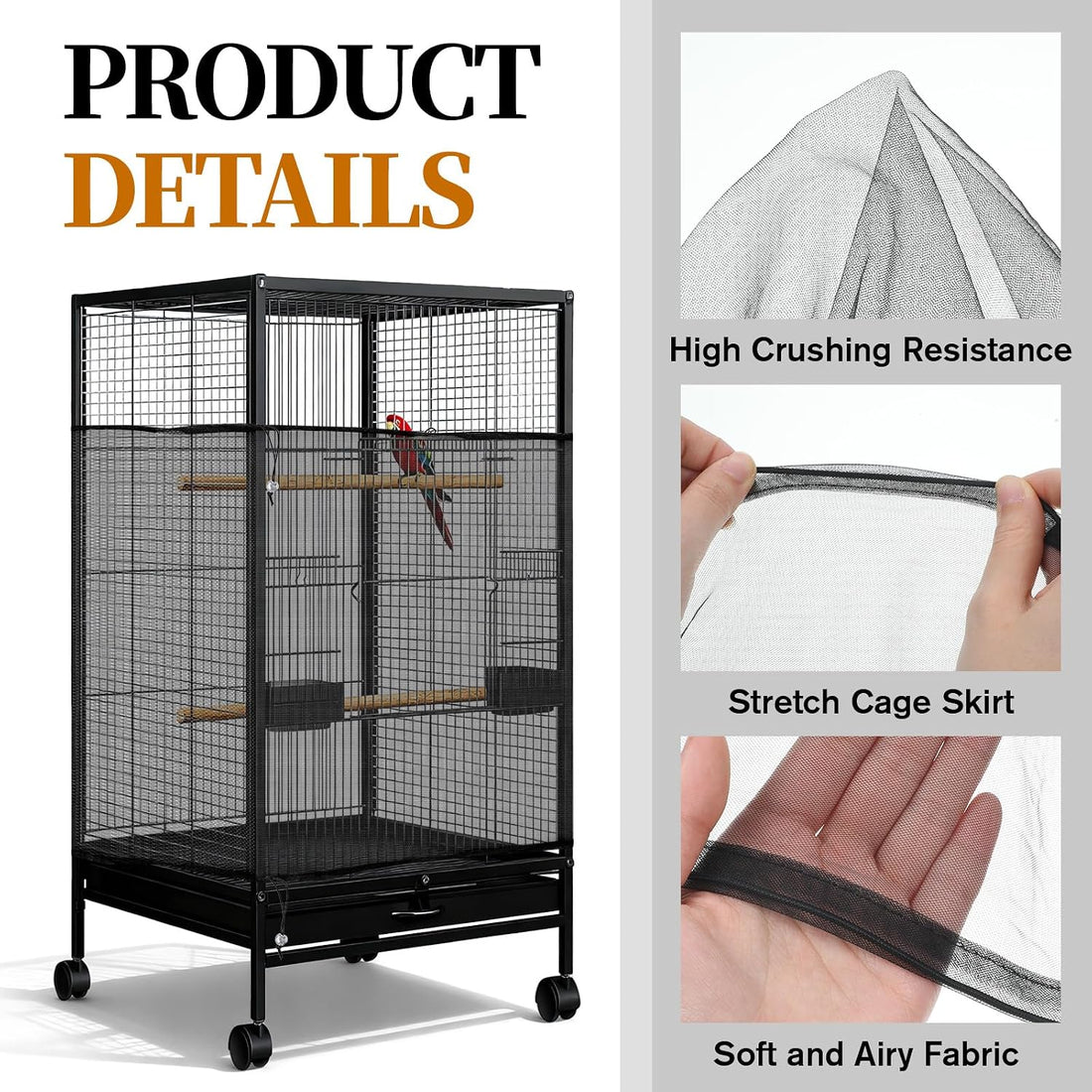 LIQWEI 1 Pc Large Bird Cage Seed Cather