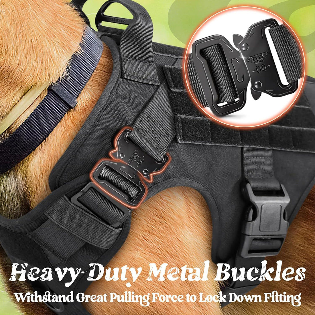 rabbitgoo Tactical Dog Harness for Large