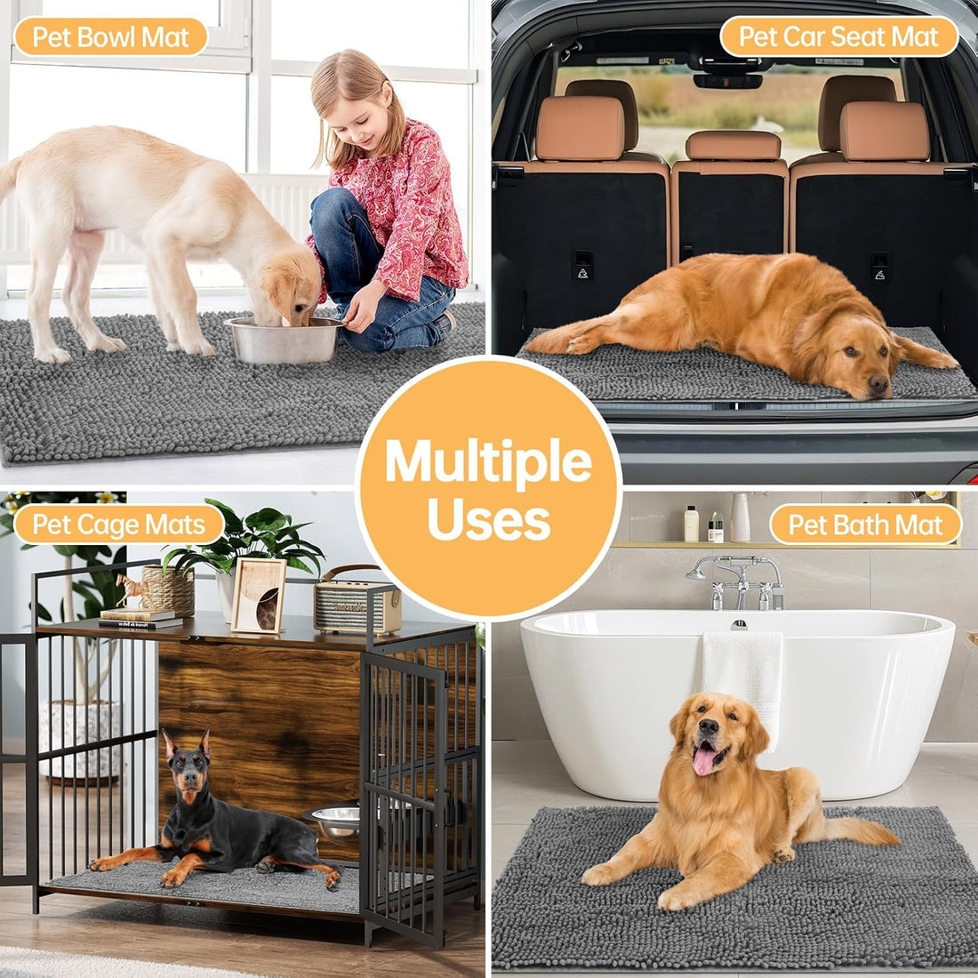 Absorbent Dog Door Mat for Muddy Paws