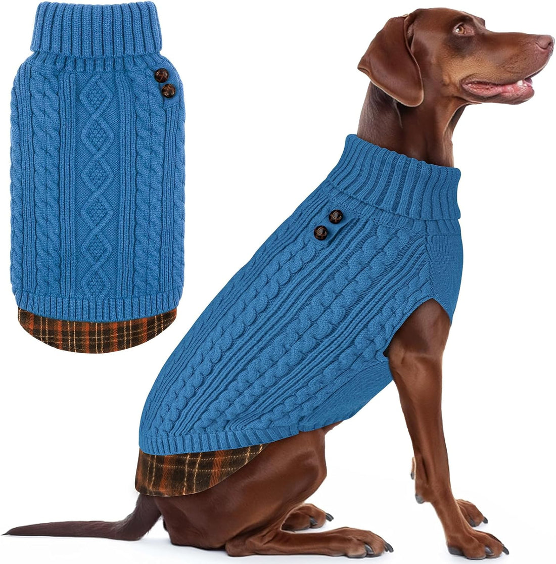 KYEESE Dog Sweater for Small Dogs Turtleneck Thick Knit Pullover