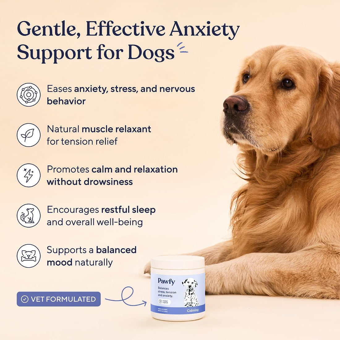 Pawfy Calming Chews for Dogs - Anxiety & Stress Relief for Thunder