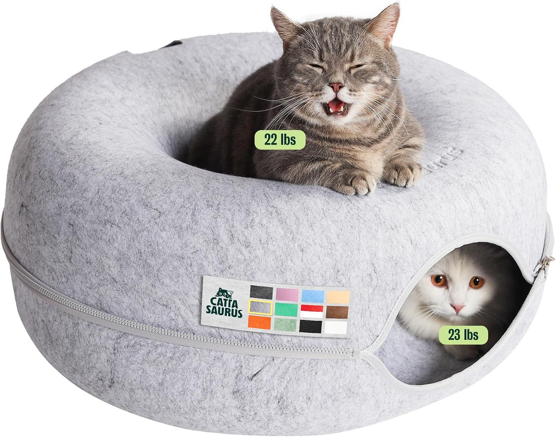 Peekaboo Cat Cave Donut for Multiple & Large Cats up to 30-45 lbs
