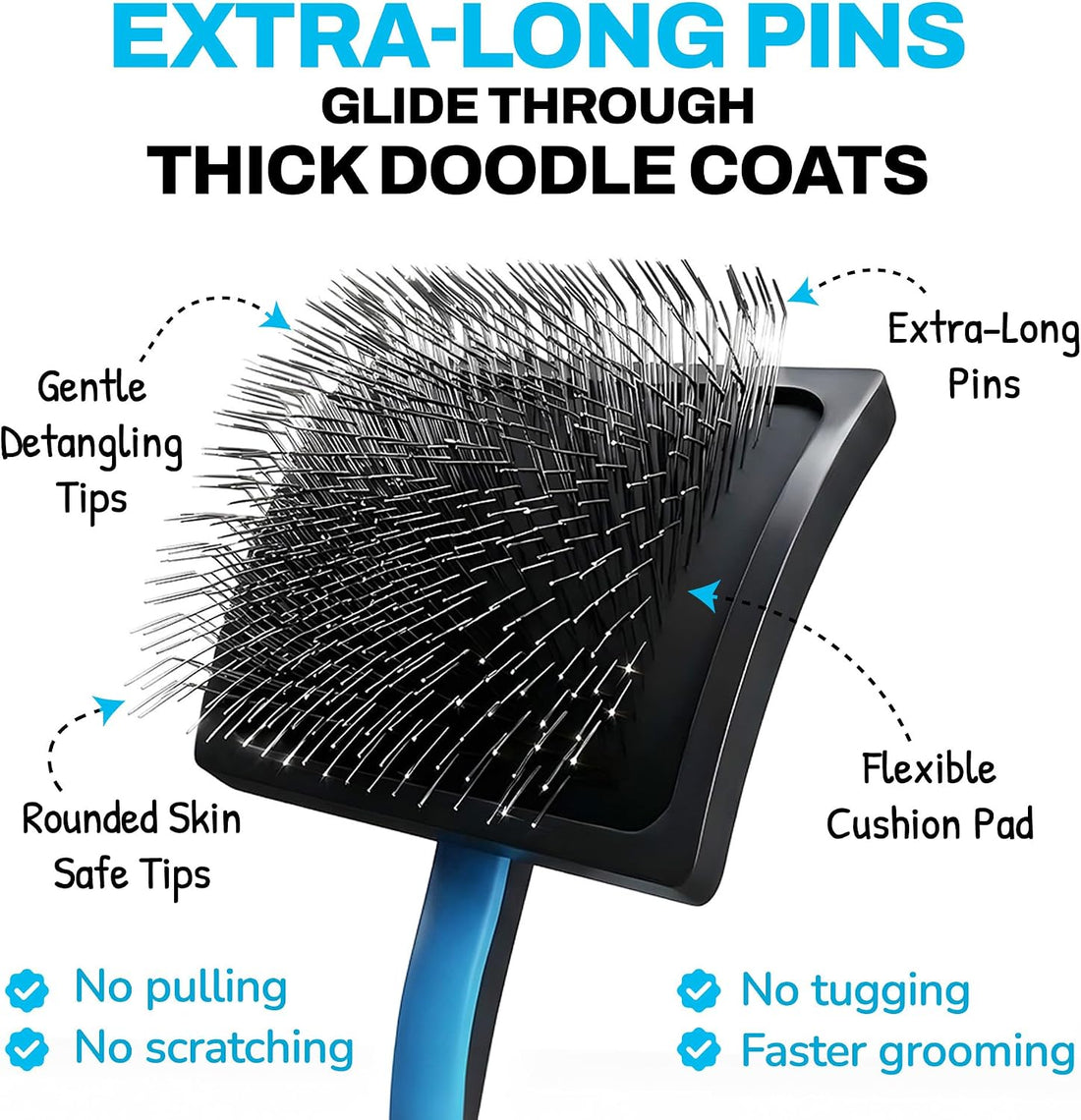The Doodle Brush Slicker Brush Dog Poodle Brush Detangler