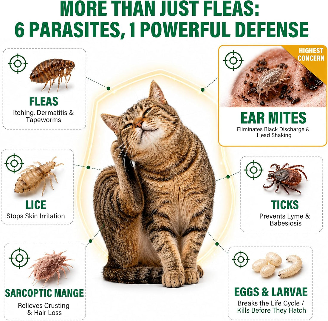 Cat Flea & Tick Topical Drops, Waterproof, 3 Doses, Cats 1.5 lbs+