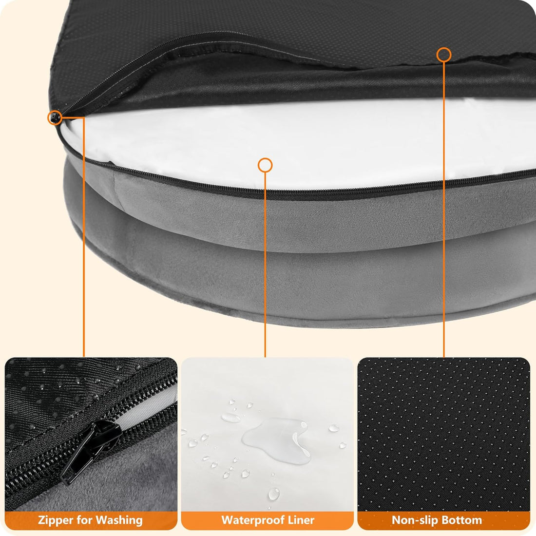 Dwanton Orthopedic Waterproof Medium Dog Bed Sofa, Gel Memory Foam