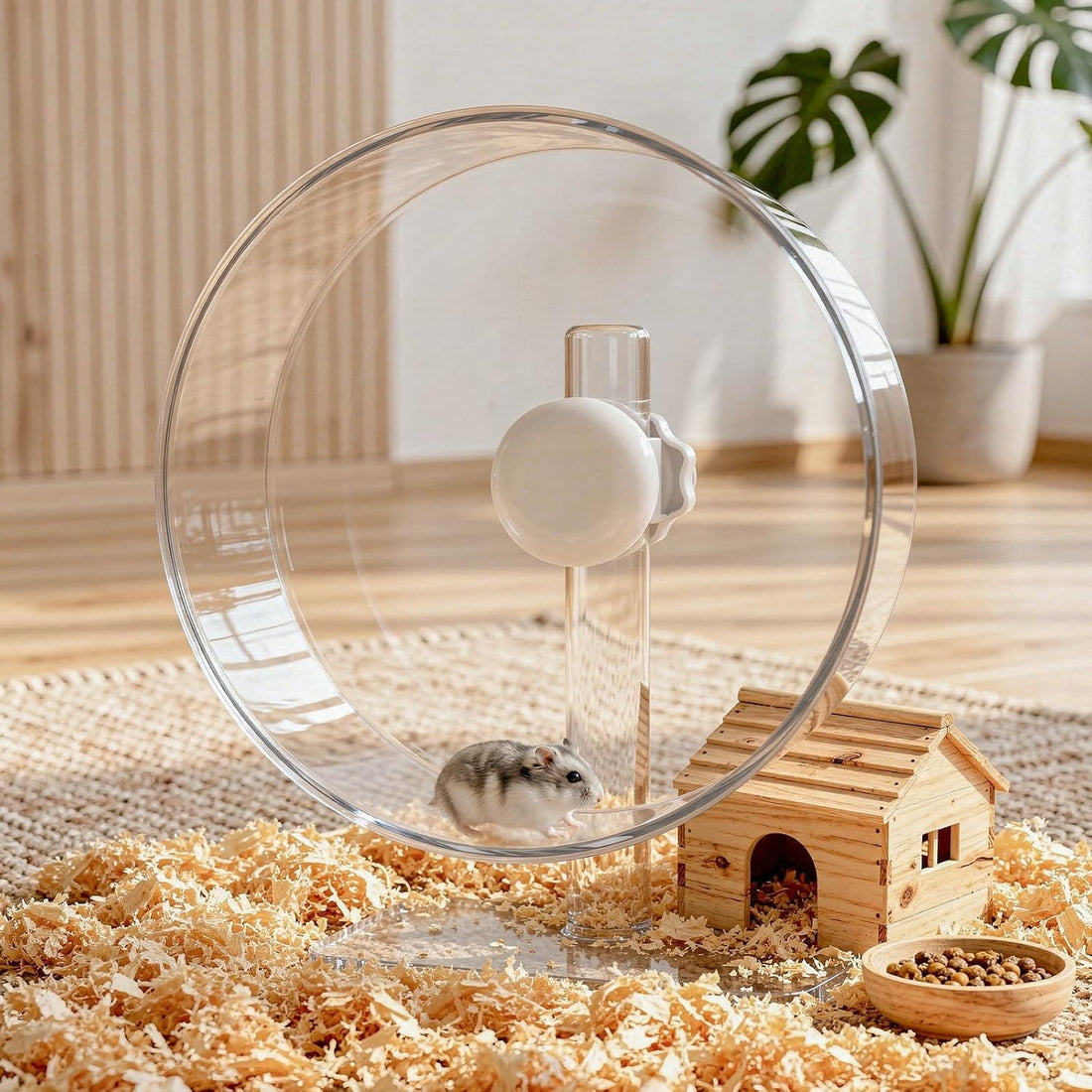 11" Silent Hamster Wheel - Clear Running Wheel