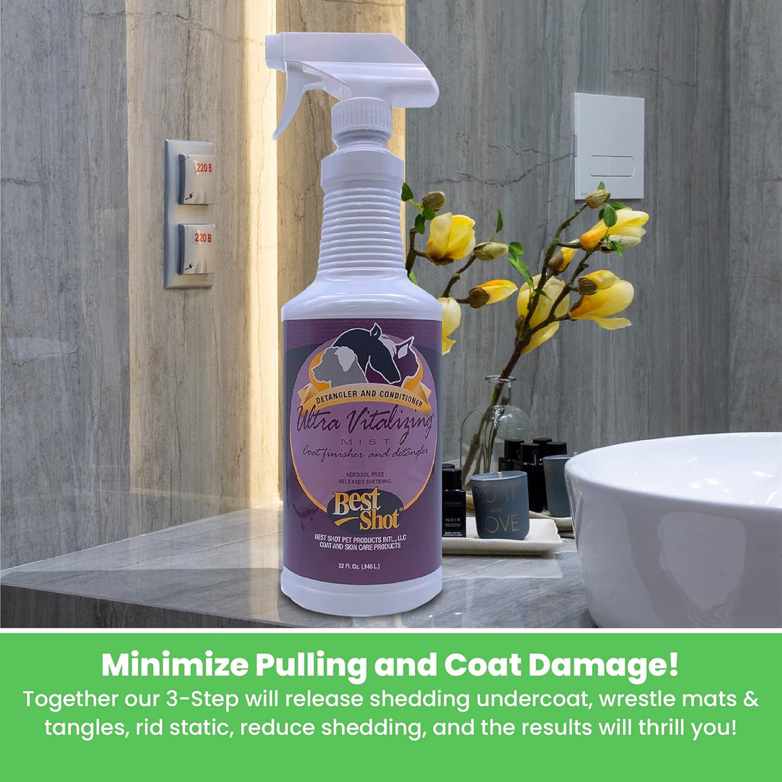 Best Shot Ultra-Vitalizing Mist Detangler and Conditioner with Pet