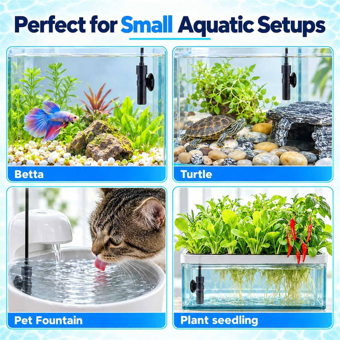 Thumb-Sized 15W Super Mini Aquarium Betta Heater with Digital Display