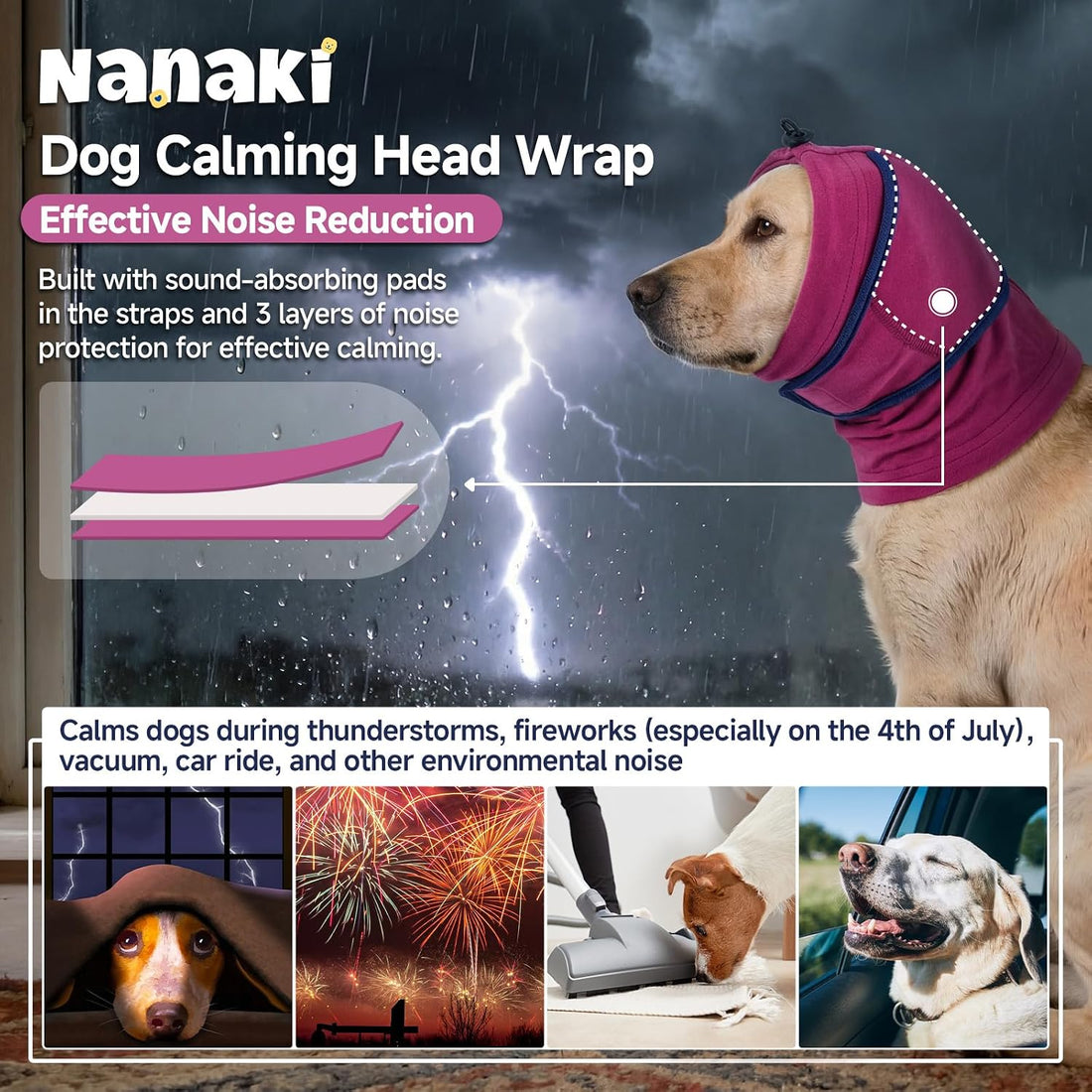 Nanaki Soft Calming Hoodie Quiet for Fireworks,4th of July