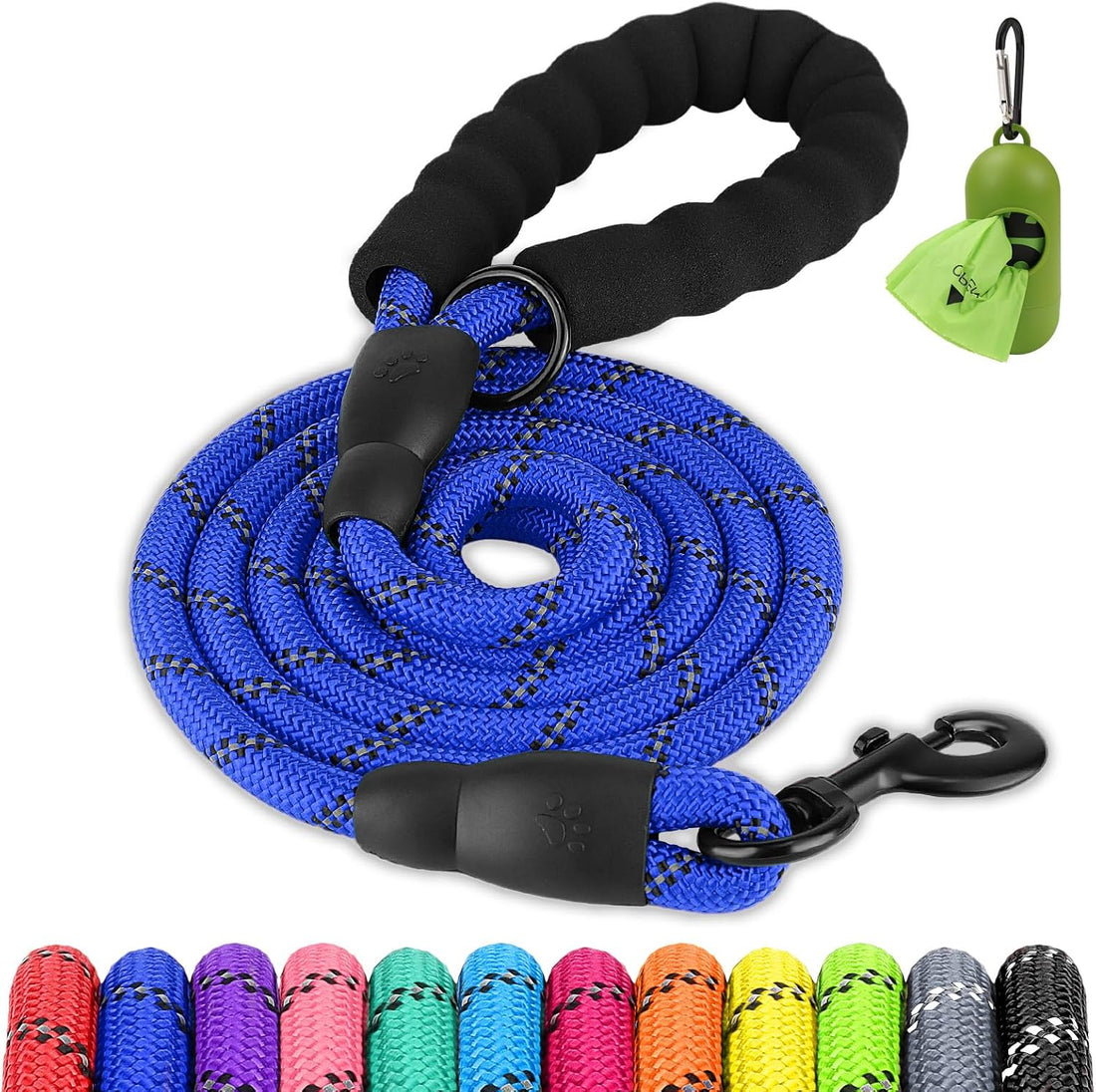 Joytale Rope Dog Leash for Medium Large Dogs, Padded Handle, 6FT