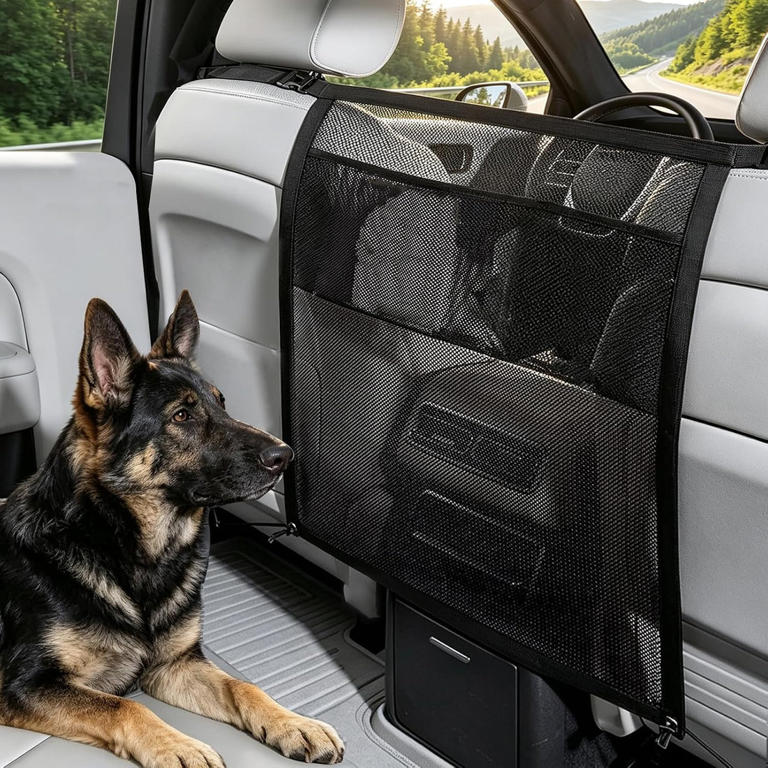 Dog Car Barrier, Dog Net for Car, Car Divider for Dogs Fit Car/SUV
