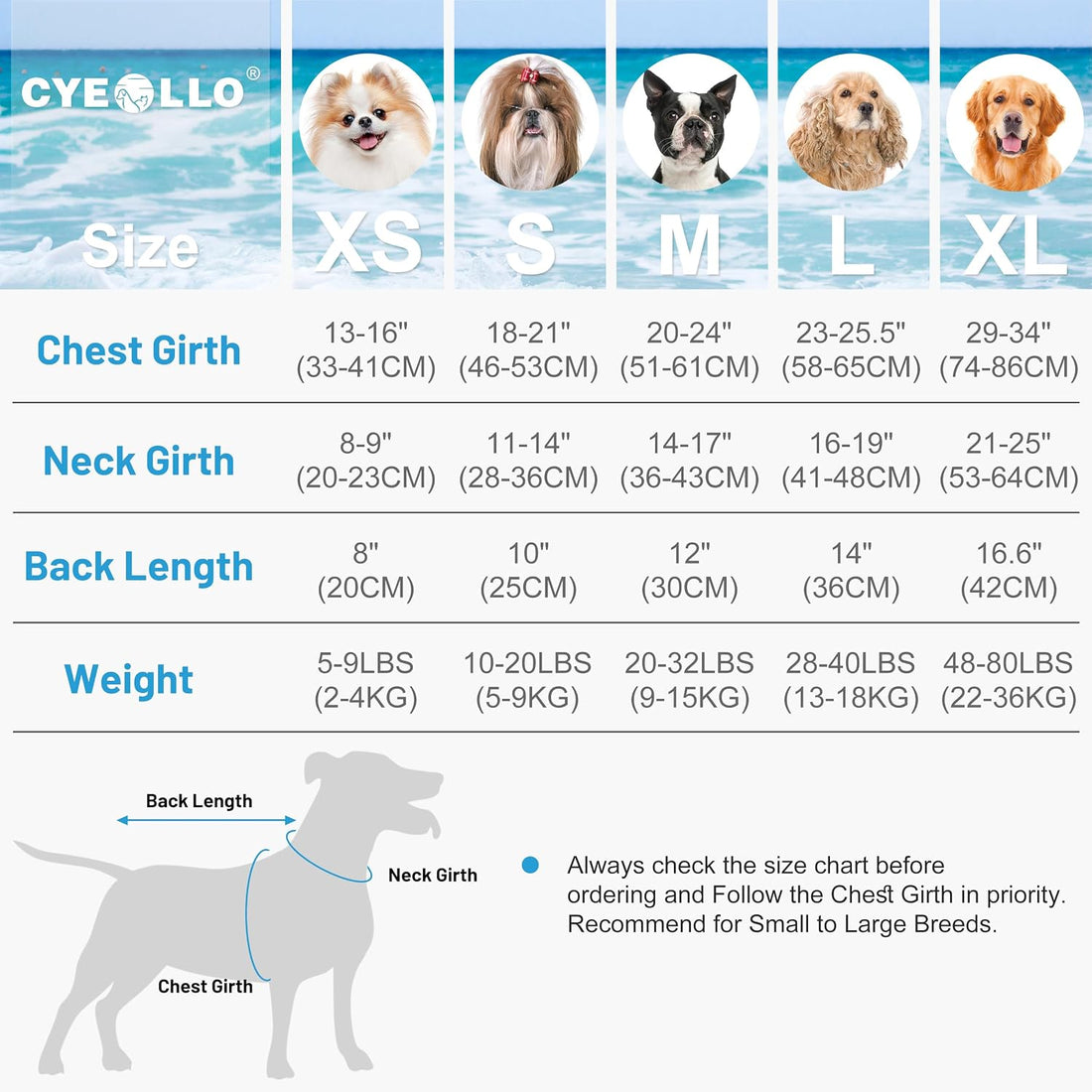 cyeollo Dog Life Jacket Reflective Mermaid Dog Life Vest for Swimming