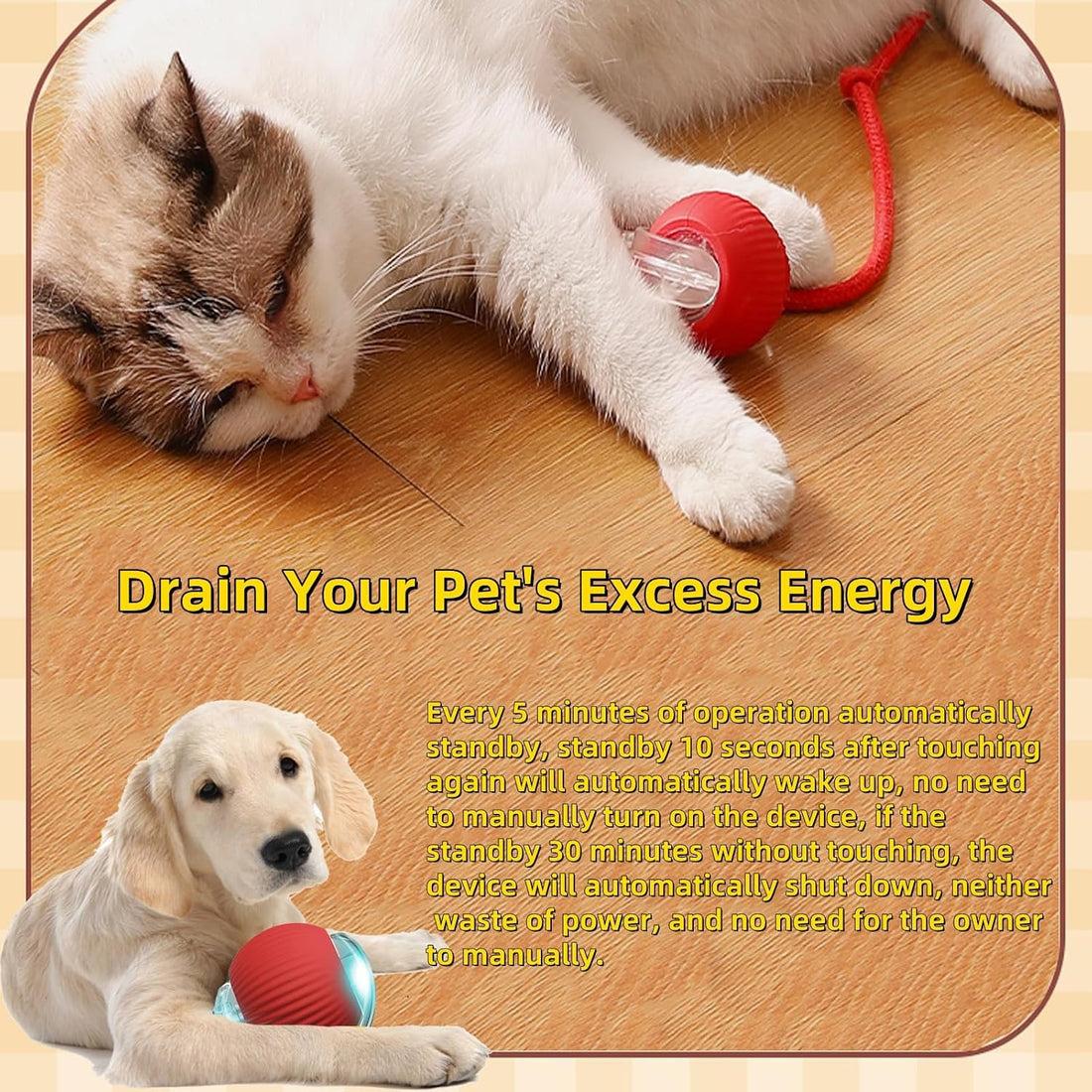 Interactive Dog Cat Toy Ball, Automatic Moving Bouncing Rolling