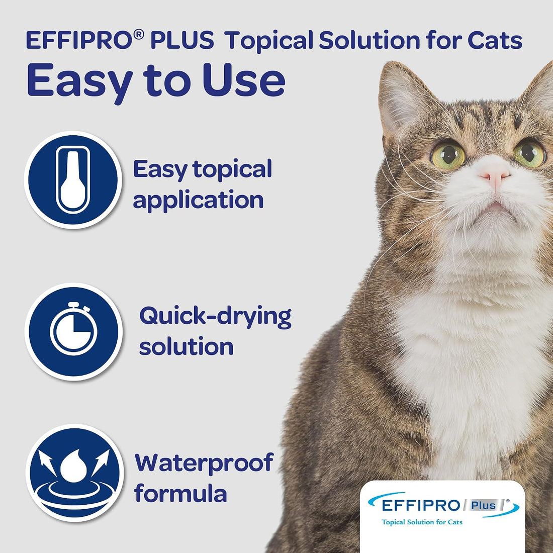 EFFIPRO Plus Topical Solution Waterproof Flea and Tick Cats Over 1.5