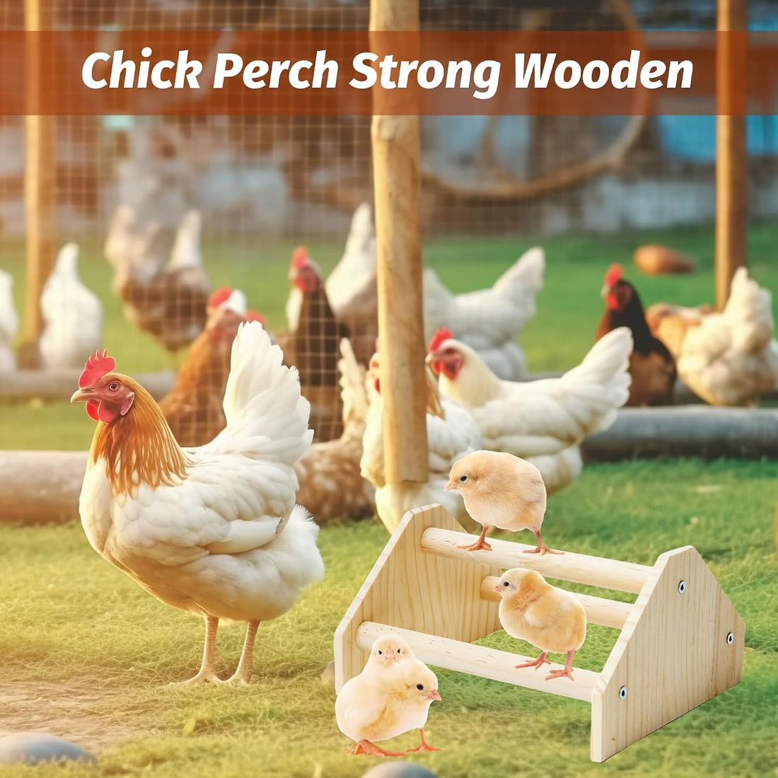YLSURNY Baby Chicken Perch Strong Pine Wooden Chick Jungle Gym