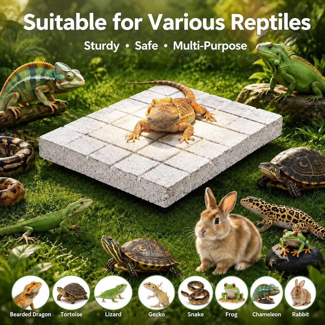 Gecko Shedding Pad, Natural Volcanic Rock Rubbing Stone for Reptile