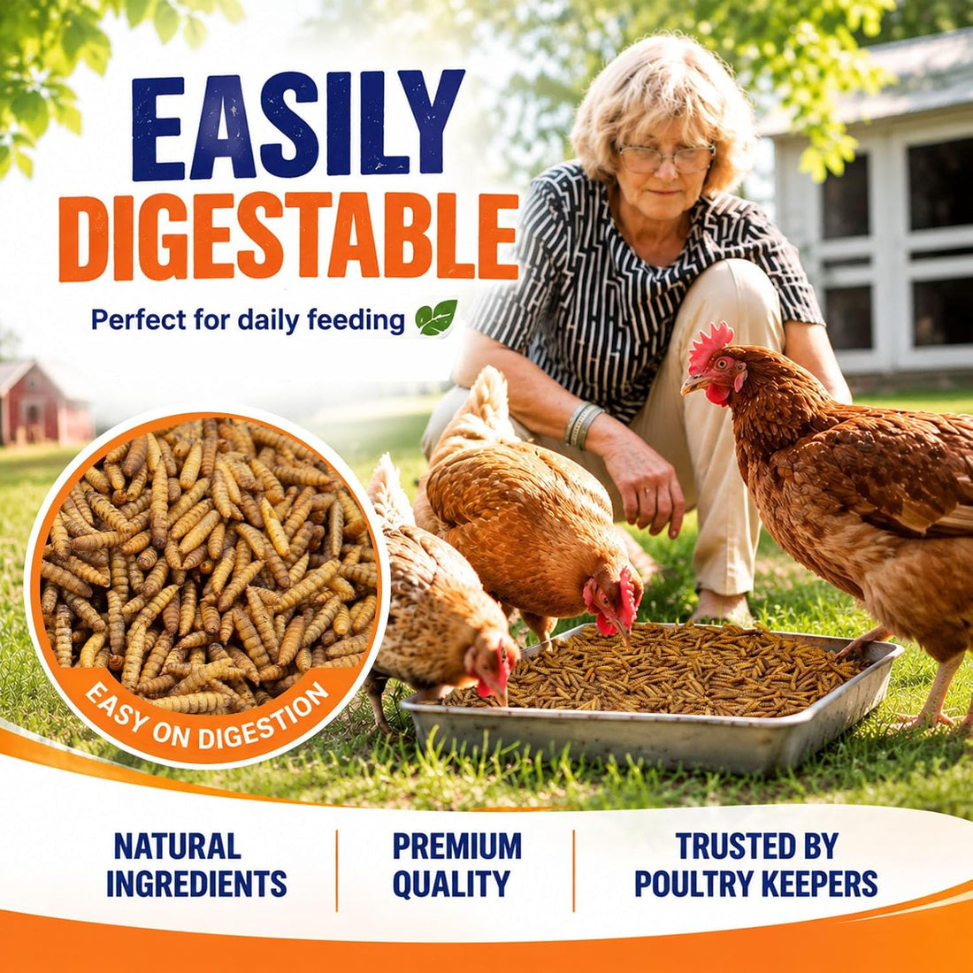 MEILLEURE 5lbs Dried Black Soldier Fly Larvae for Chickens