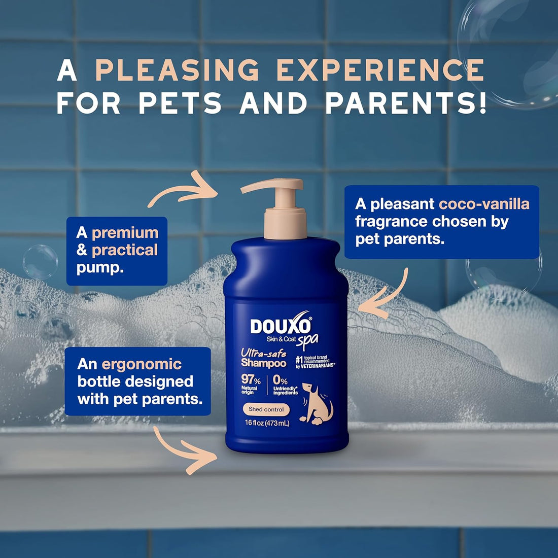 DOUXO SPA Shed Control Dog Shampoo, 16 fl oz