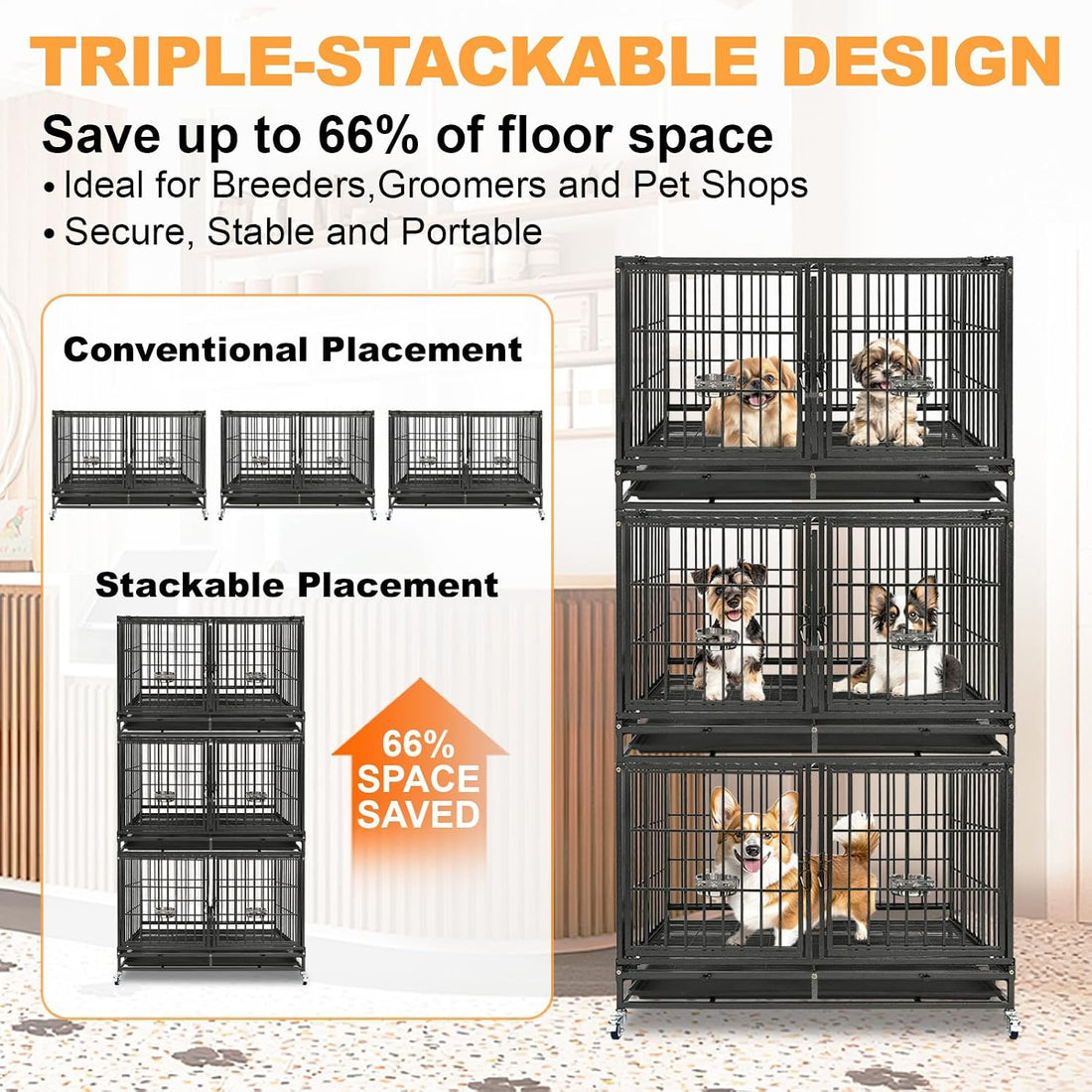 Homey Pet 43" Double Dog Crate