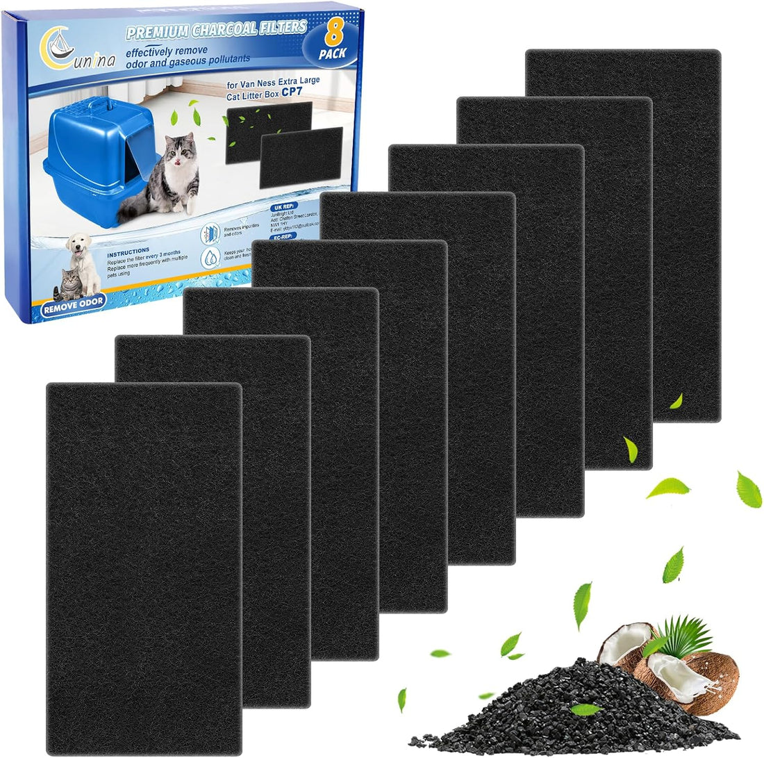 8PCS Cat Litter Box Filter Compatible with Van Ness CP7 Extra Large