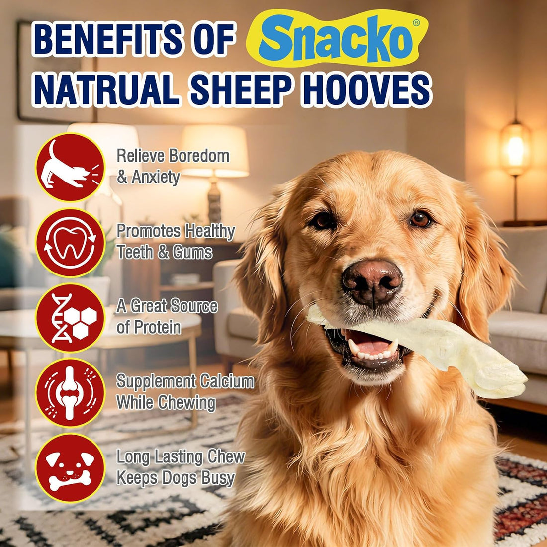 Dehydrated Sheep Hooves Dog Treats 7.4 oz