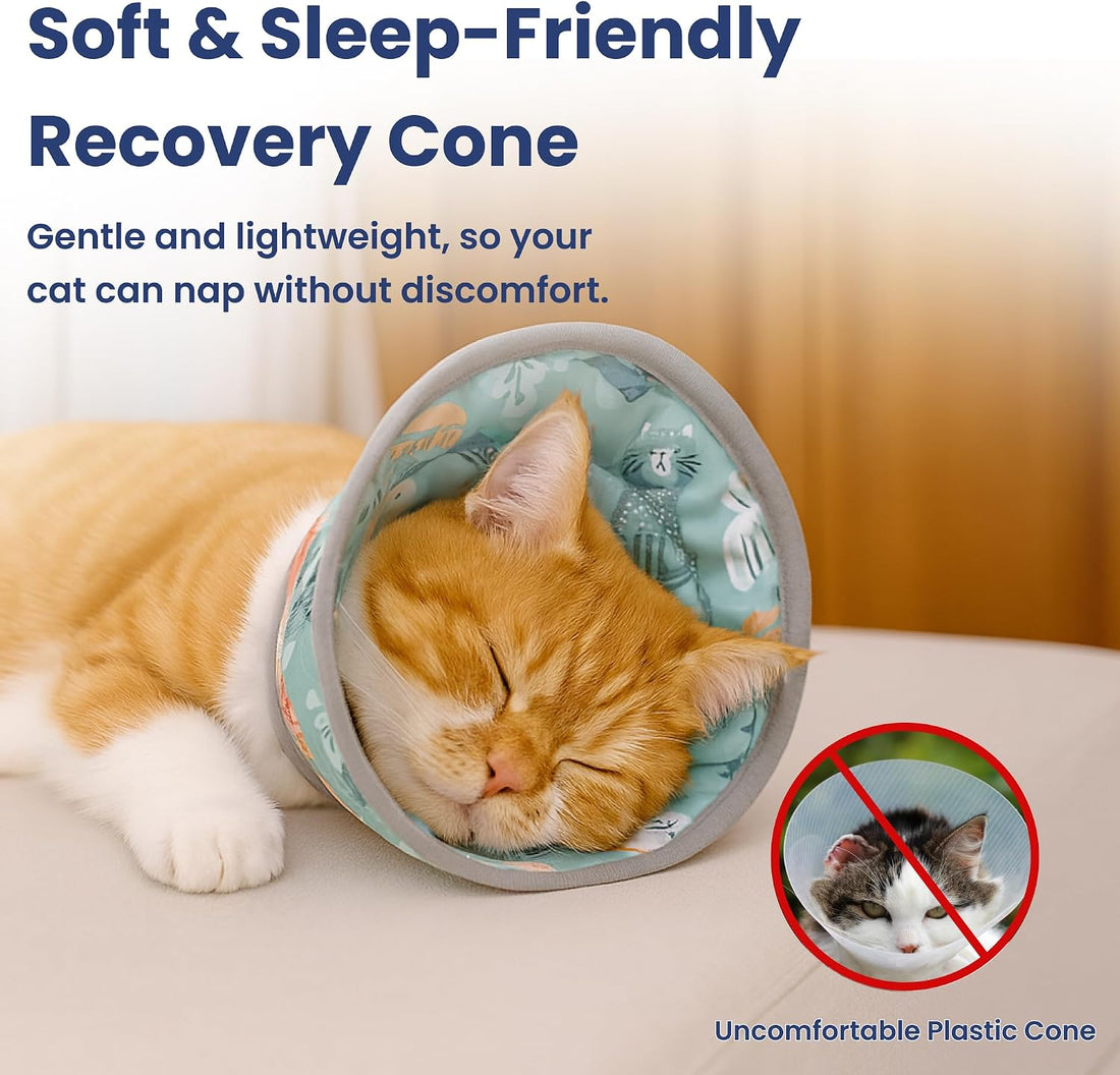 PawsPik Adjustable Soft Recovery Cone for Dogs & Cats, Small