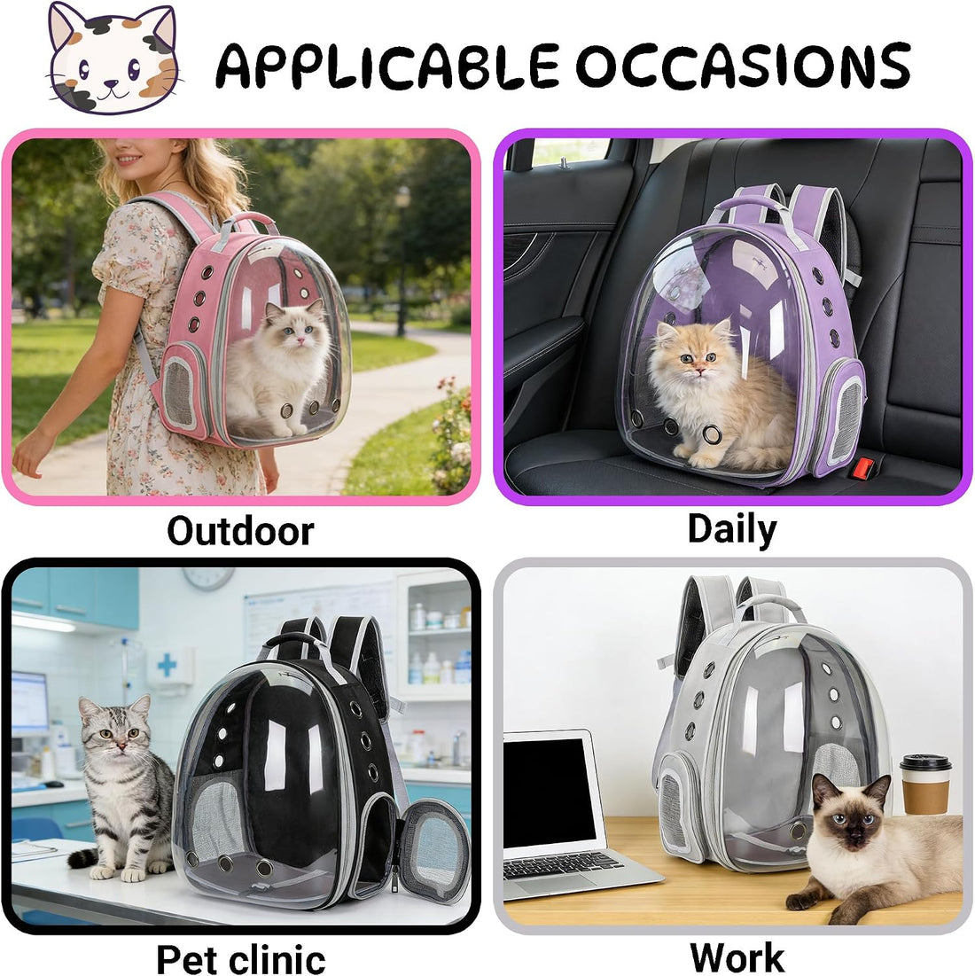 Cat Backpack Carrier Bubble Carrying Bag