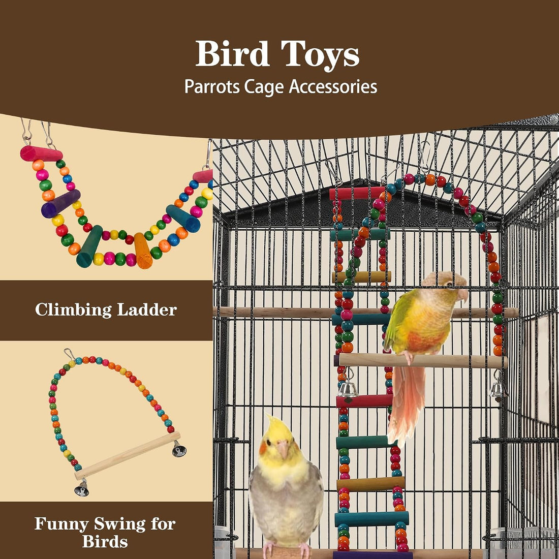 Large Parakeet Cage,Small Bird Cage,Cockatiel Cage for Birds