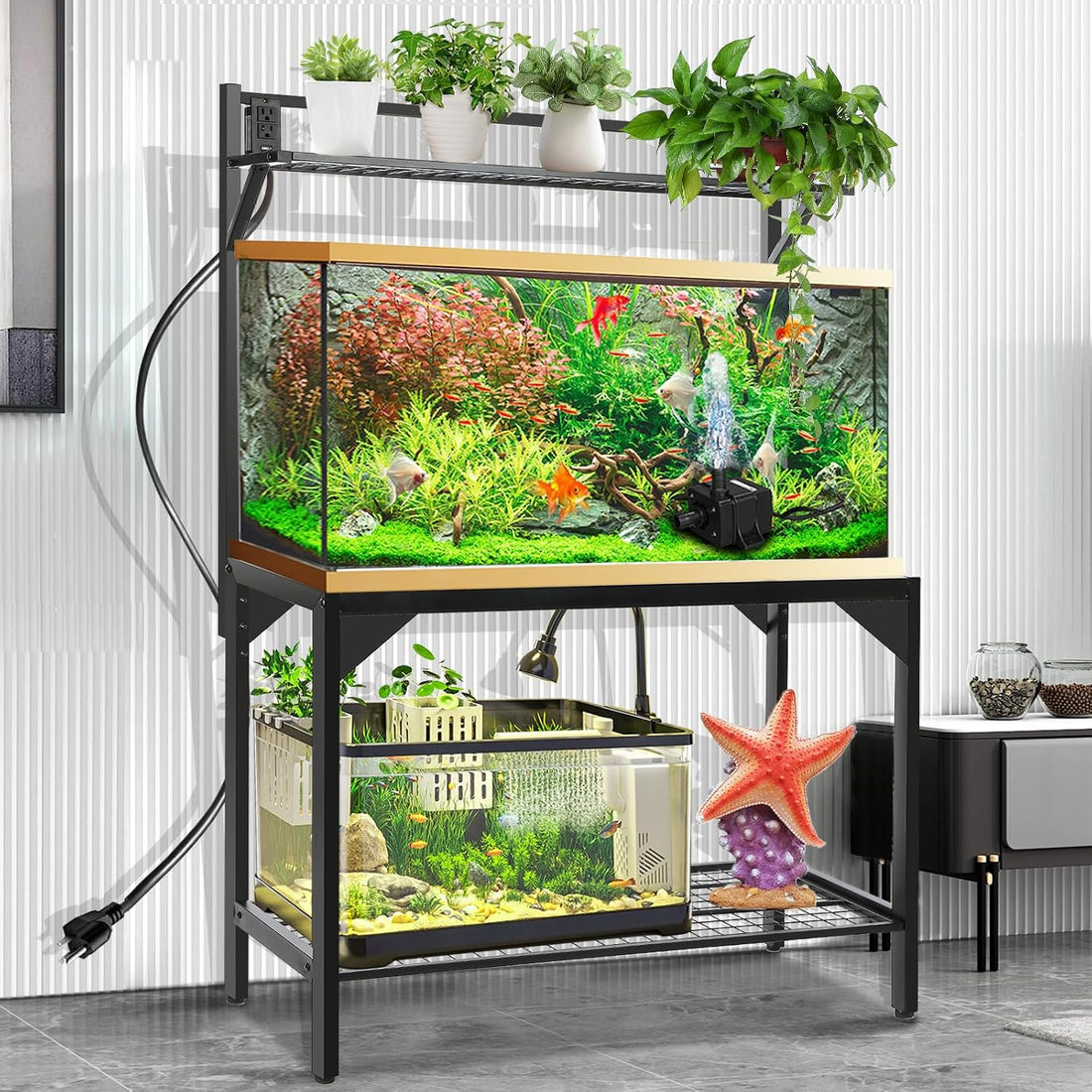 40 Gallon Fish Tank Stand – Aquarium Stand with Power Outlets