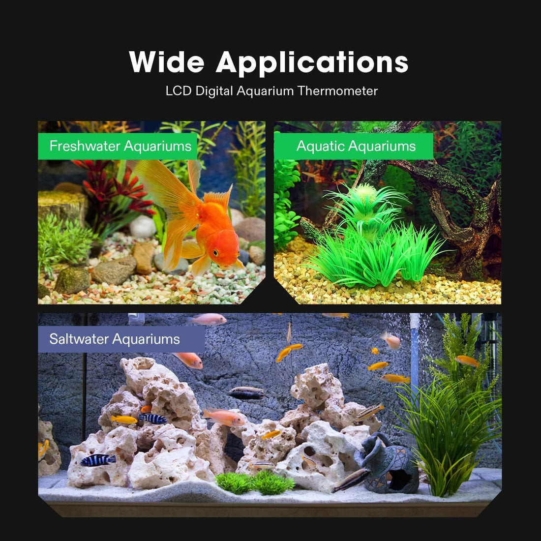 VIVOSUN 1-Pack LCD Digital Aquarium Thermometer