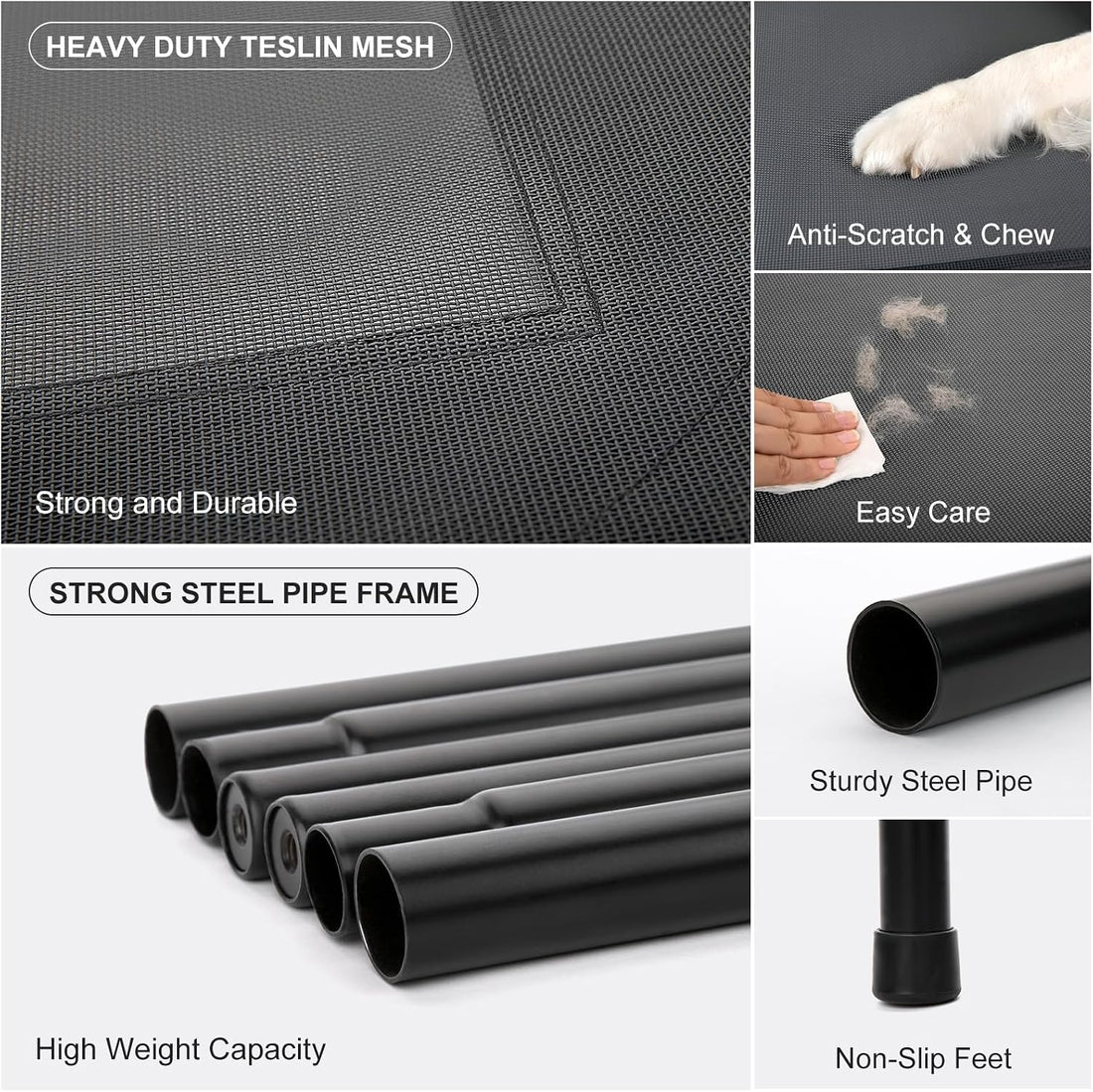 SIEMOUR 50" Lx32 Wx8 H Cooling Elevated Dog Bed for Large Dogs