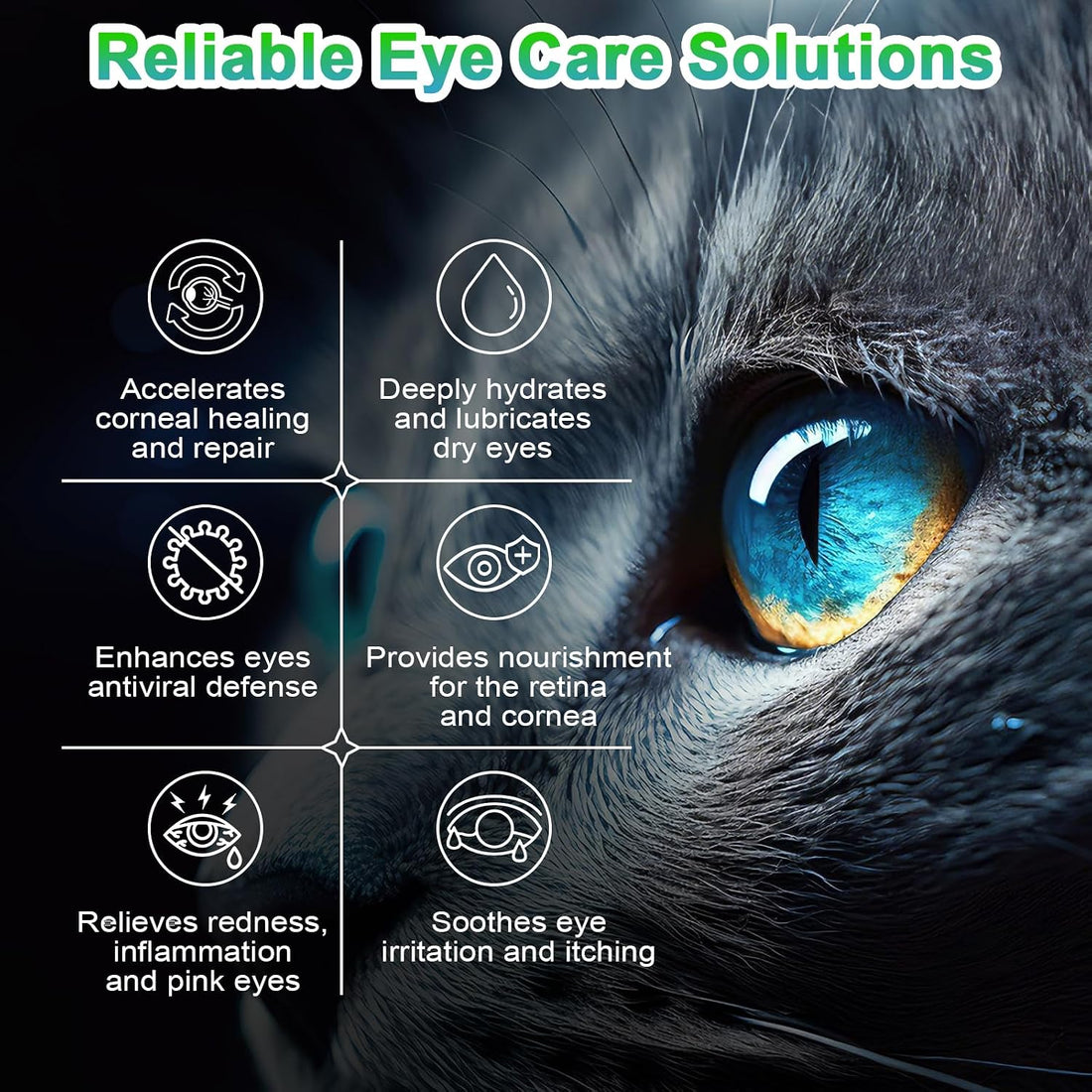 Pet Eye Care Gel Drop for Dogs, Cats, 1% Hyaluronan Eye Drops