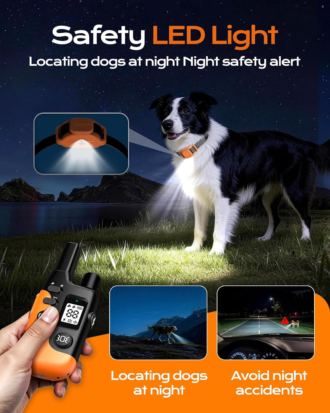 Shock Collar for Dogs- 4200FT LED Light Dog Training Collar