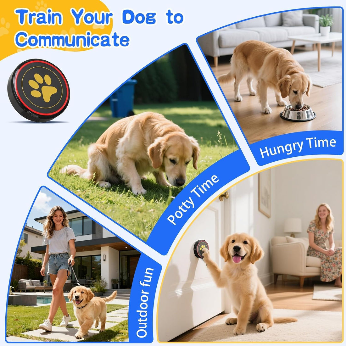 ChunHee Dog Bells for Door, Wireless Dog Doorbell for Potty Training